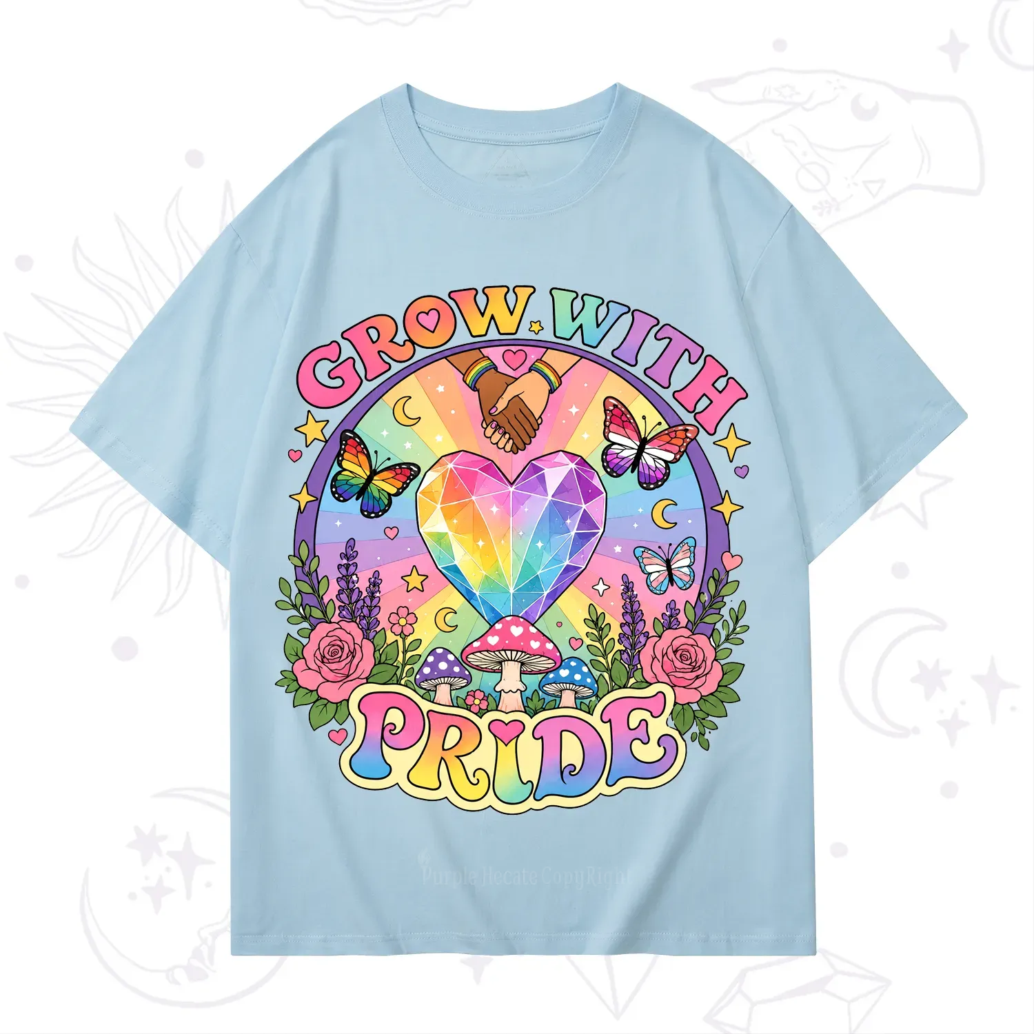 Purplehecate Grow With Pride Rainbow Heart T-Shirt
