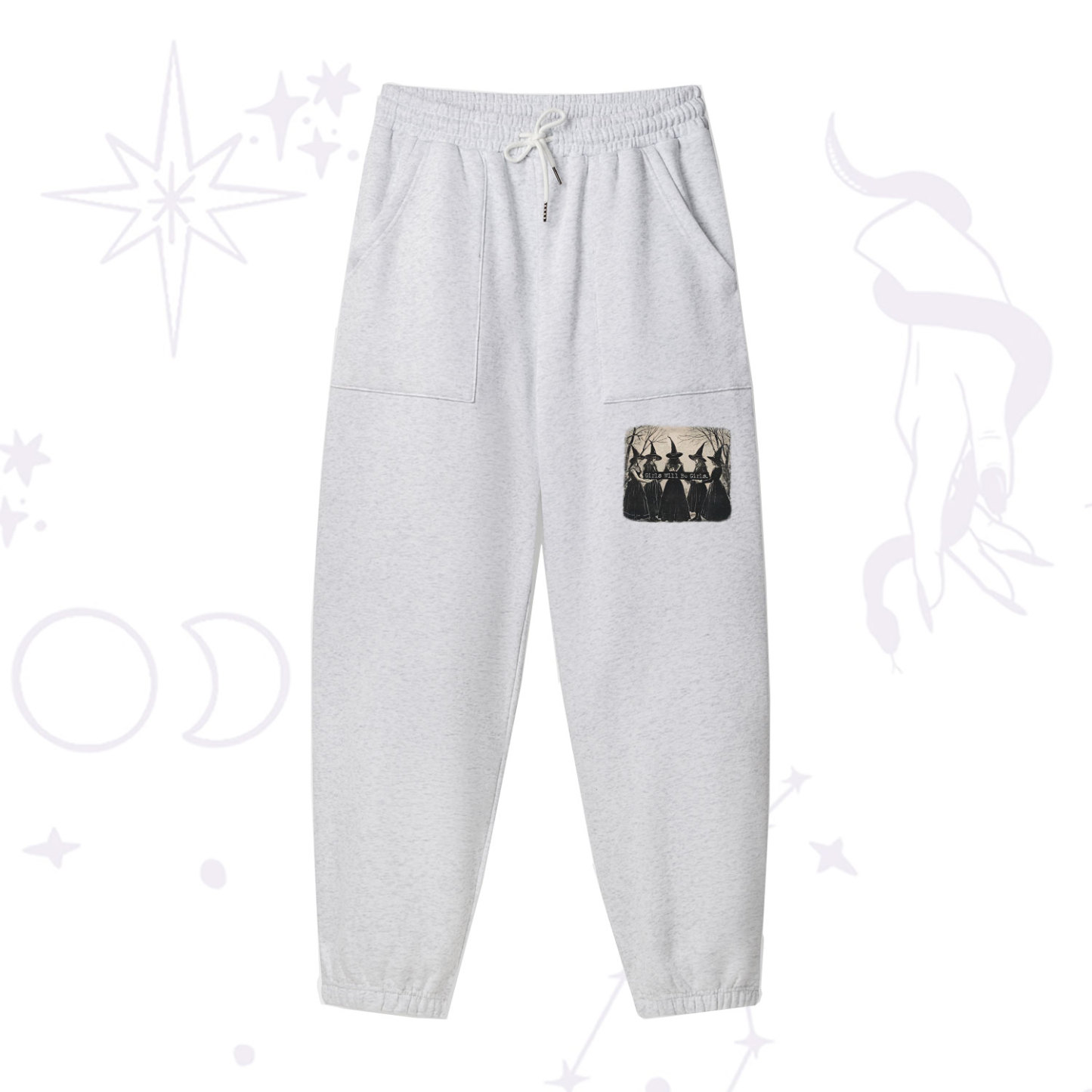 Purplehecate Girls Will Be Girls Witch Fleece Sweatpants