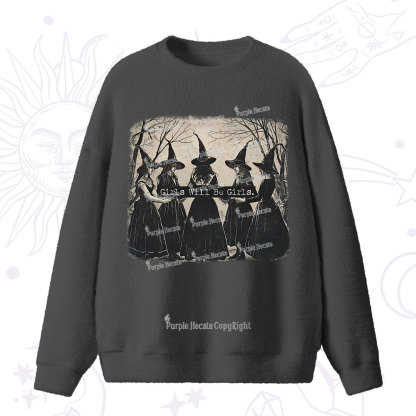 Purplehecate Girls Will Be Girls Witch Fuzzy Ugly Sweater