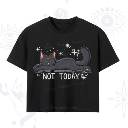 Purplehecate Not Today Cat Crop T-Shirt