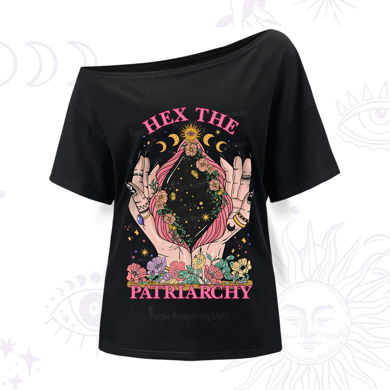 Purplehecate Hex The Patriarchy One Shoulder T-Shir
