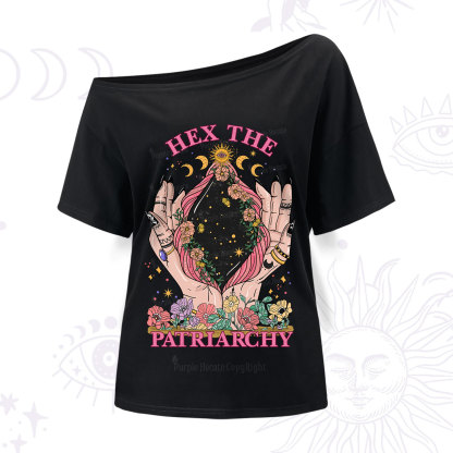 Purplehecate Hex The Patriarchy One Shoulder T-Shirt