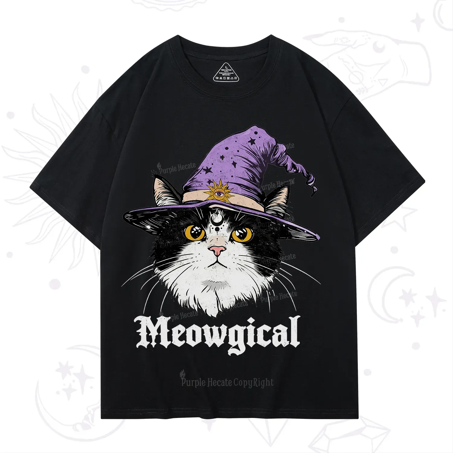 Purplehecate Meowgical Witch Cat T-Shirt