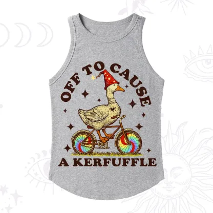 Purplehecate Off to Cause a Kerfuffle Goose Racerback Tank Top