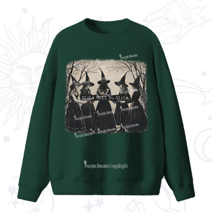 Purplehecate Girls Will Be Girls Witch Fuzzy Ugly Sweater