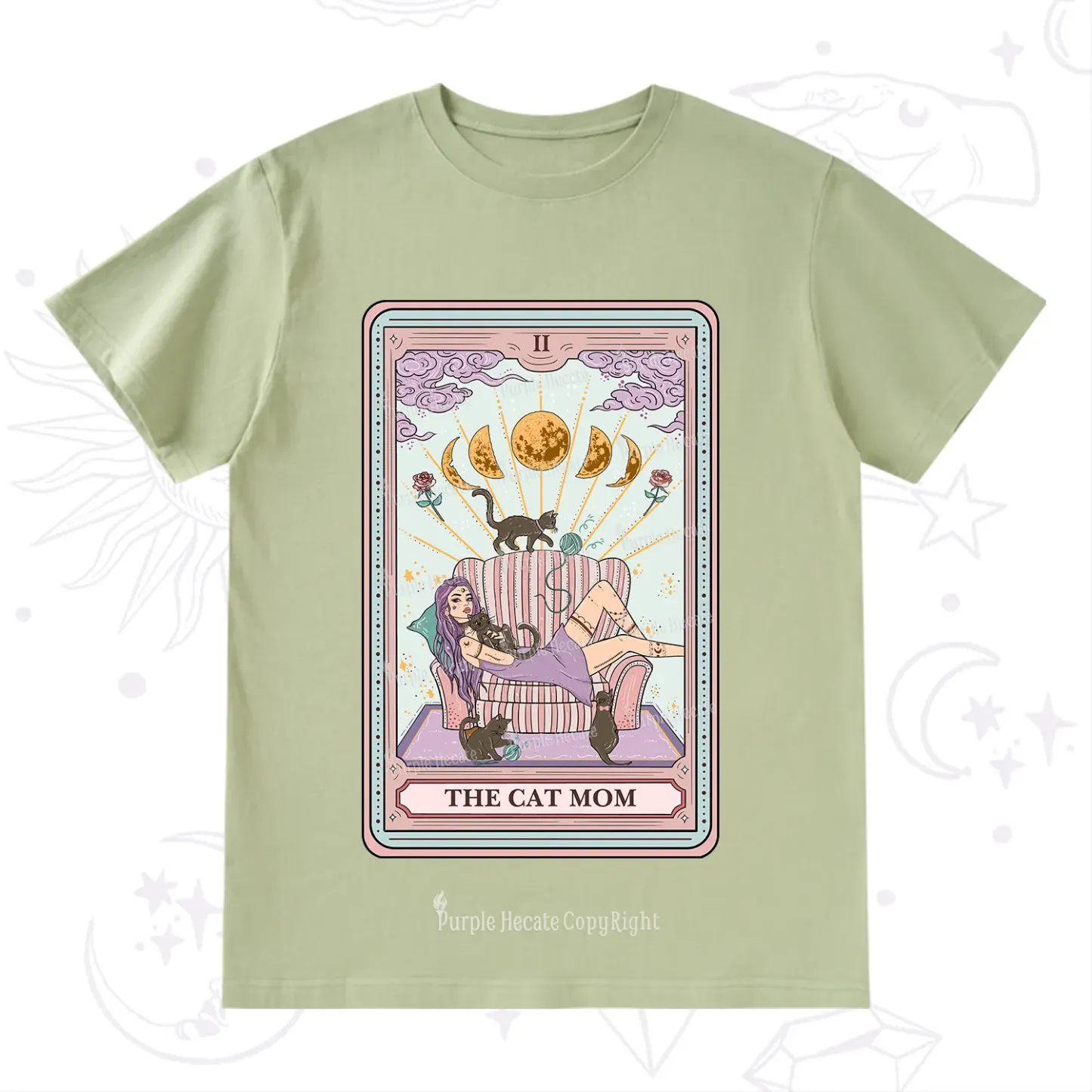 Purplehecate The Cat Mom Tarot T-Shirt