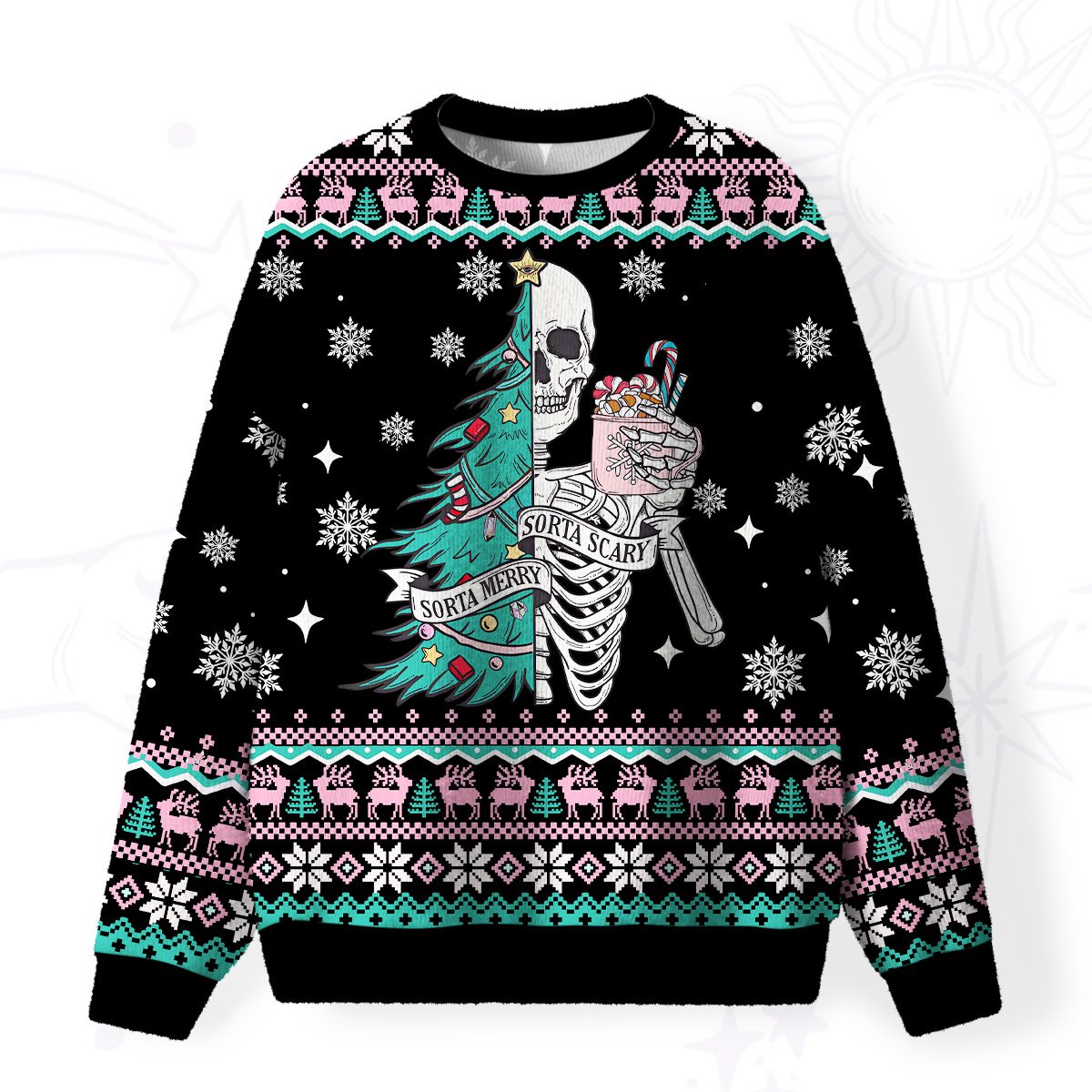 Purplehecate Sorta Merry Sorta Scary Christmas Fuzzy Ugly Christmas Sweatshirt