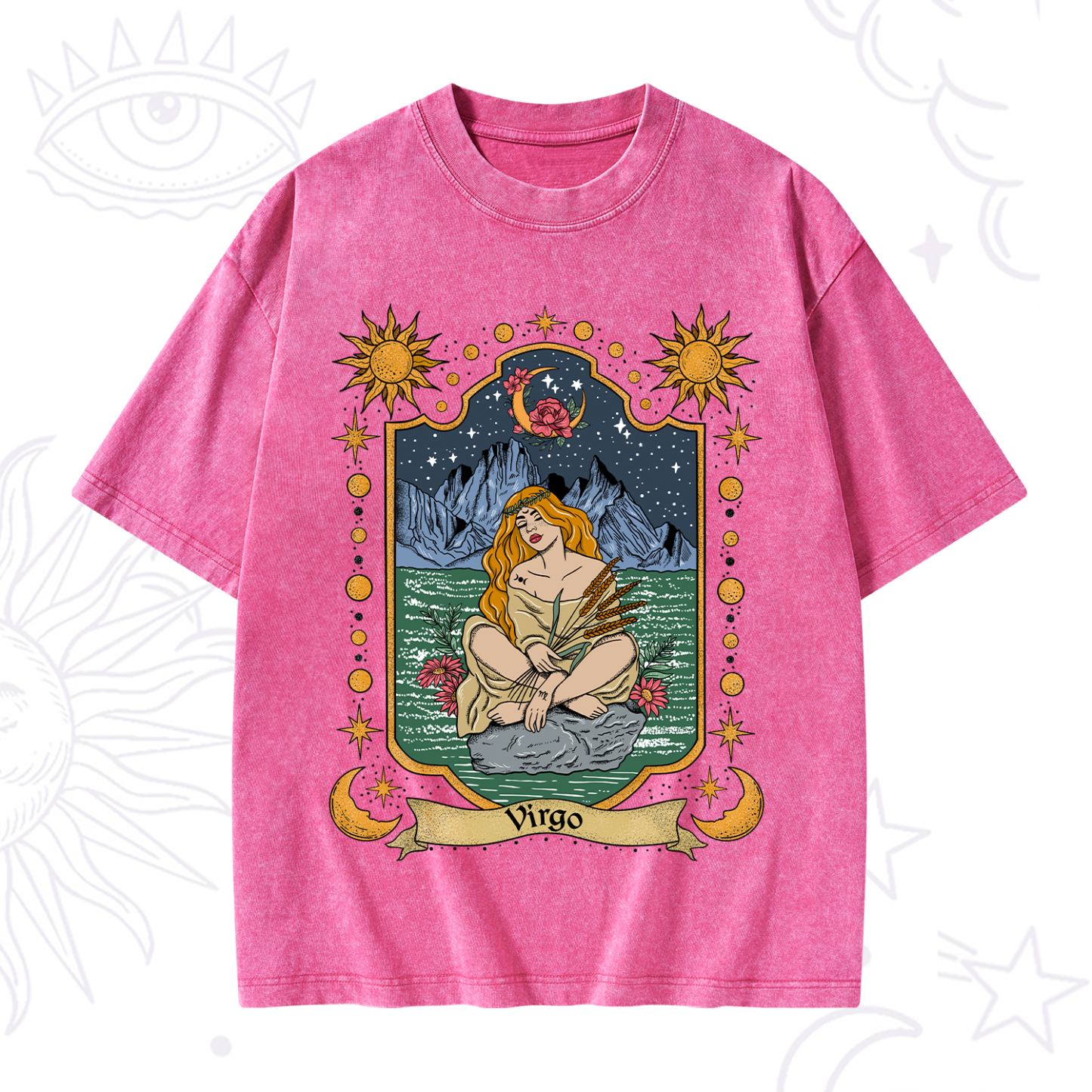 Purplehecate Virgo Zodiac Washed T-Shirt