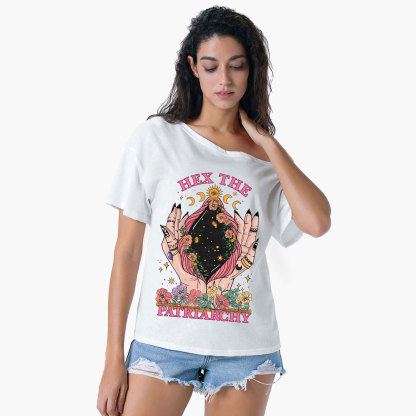 Purplehecate Hex The Patriarchy One Shoulder T-Shirt