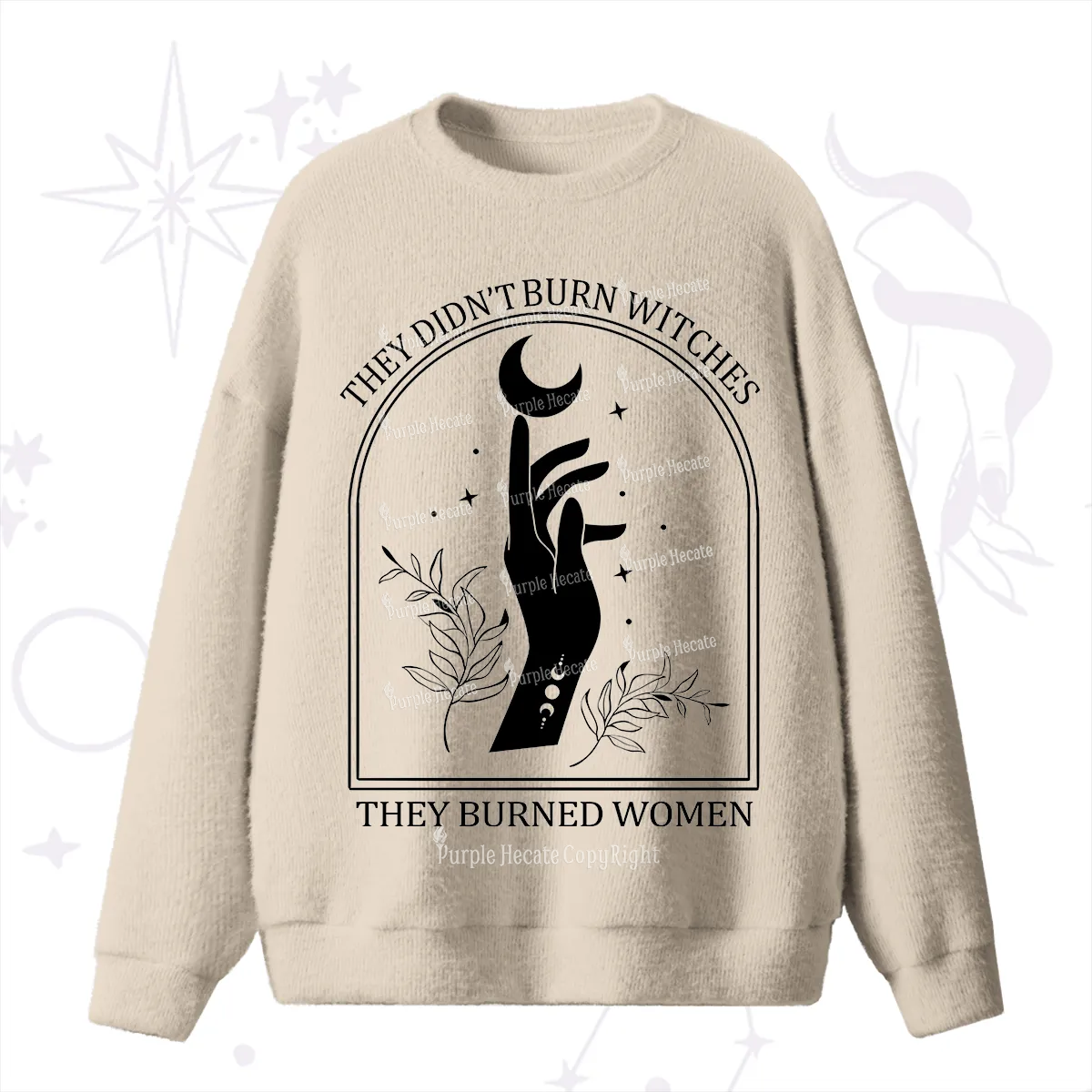Purplehecate They Didn't Burn Witches They Burned Women Fuzzy Ugly Sweater