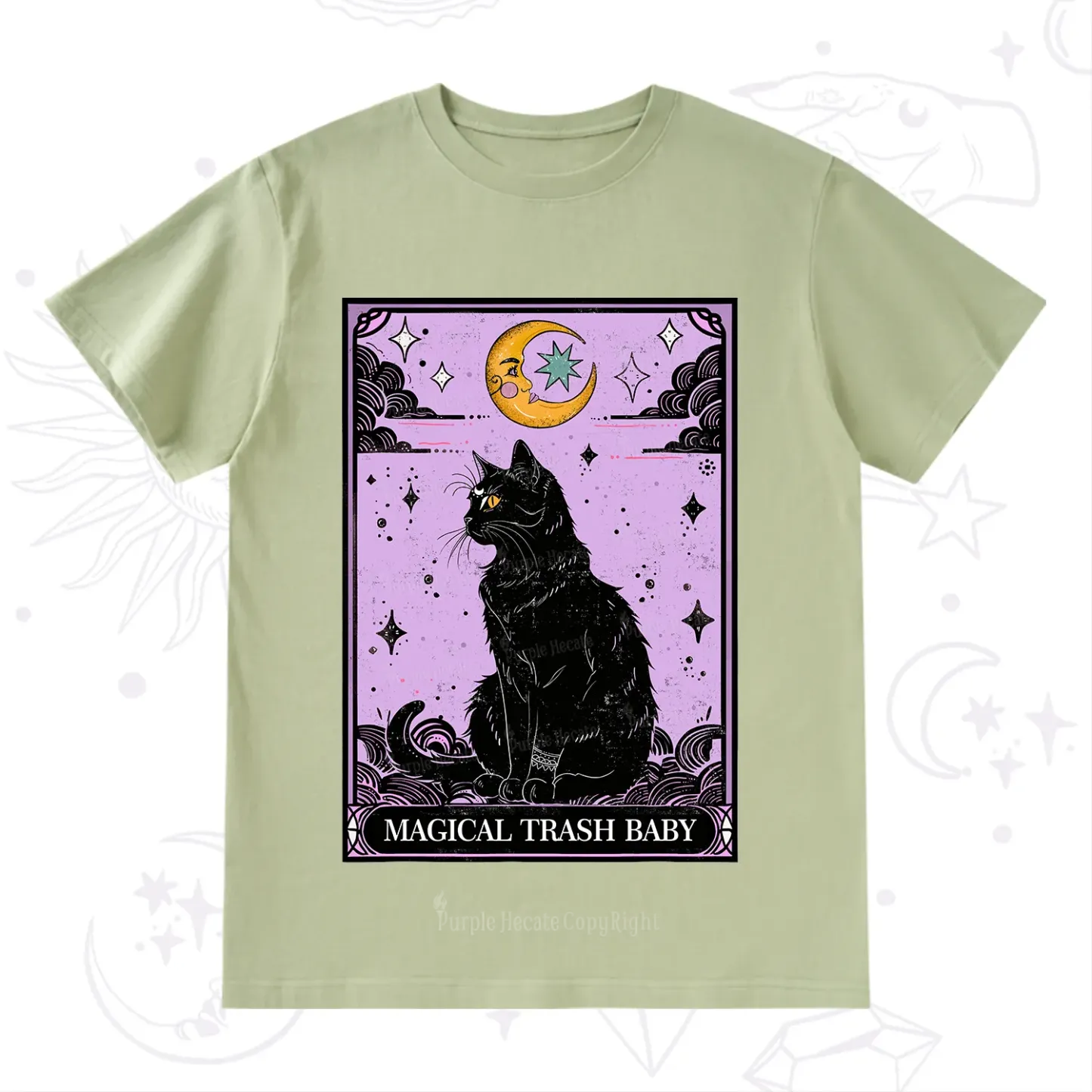 Purplehecate Magical Trash Baby Tarot Cat T-Shirt