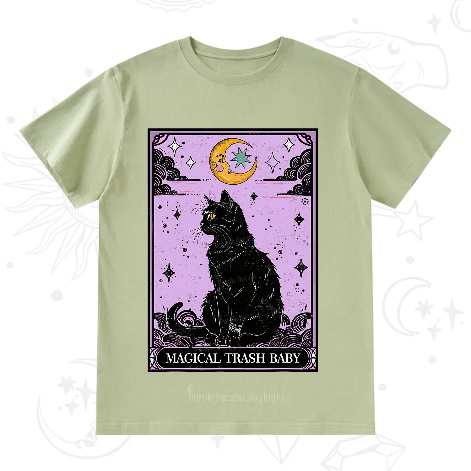 Purplehecate Magical Trash Baby Tarot Cat T-Shirt