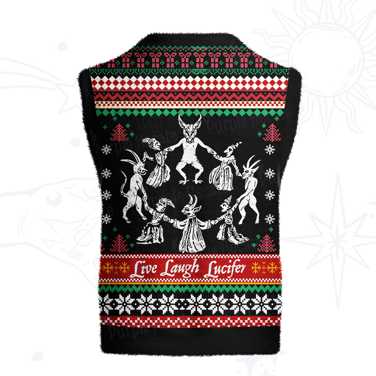 Purplehecate Live Laugh Lucifer Ugly Sweater Vest