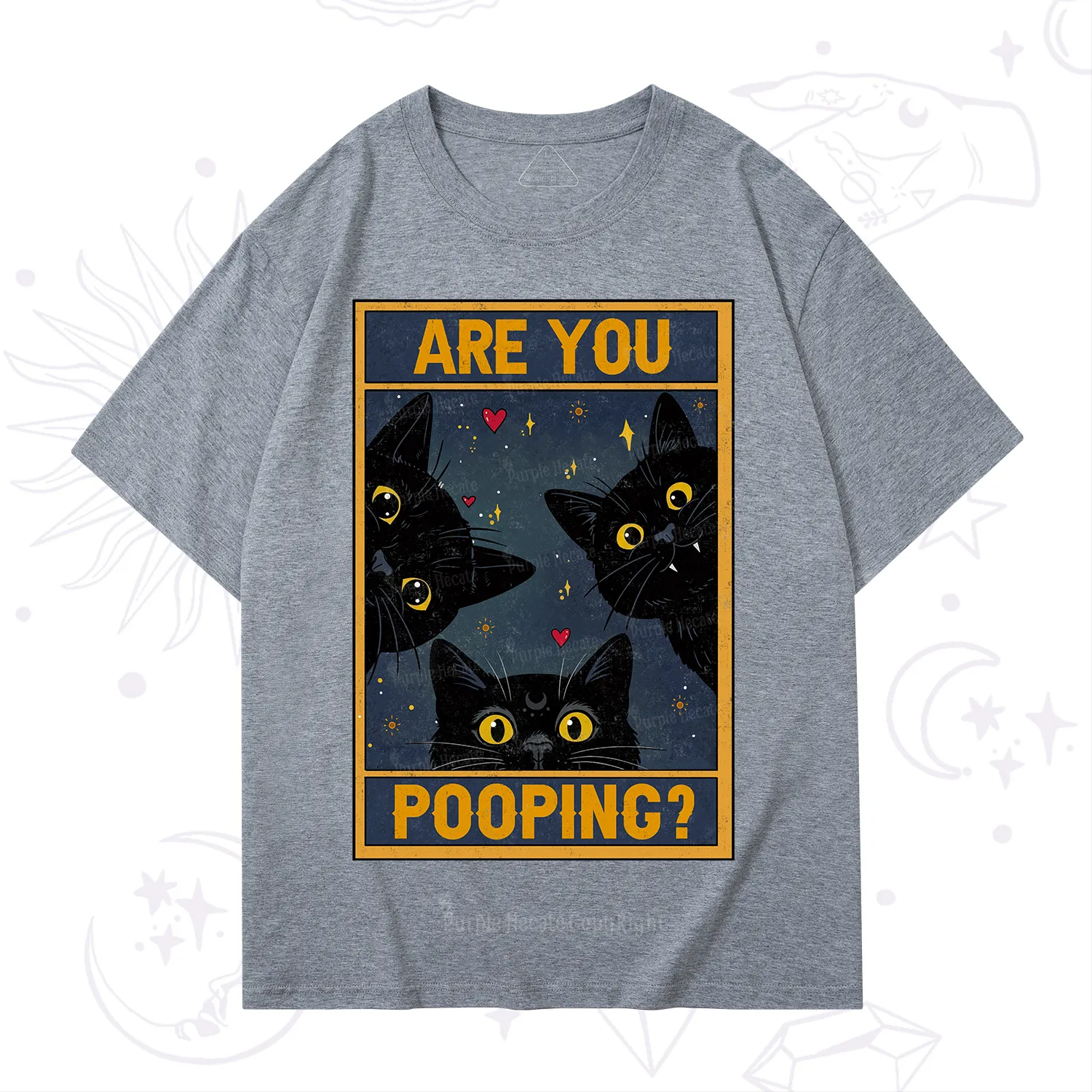 Purplehecate Funny Black Cat Are You Pooping T-Shirt