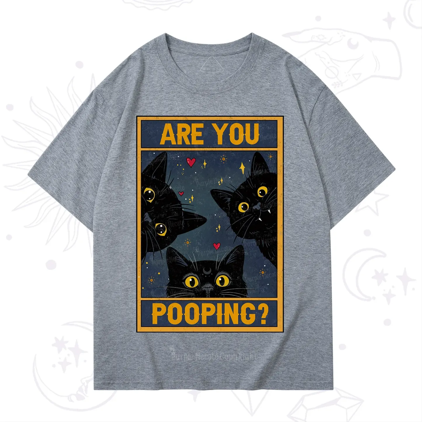 Purplehecate Funny Black Cat Are You Pooping T-Shirt