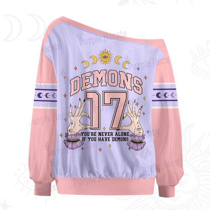 Purplehecate Celestial Demons 17 Off The Shoulder Graphic Jersey