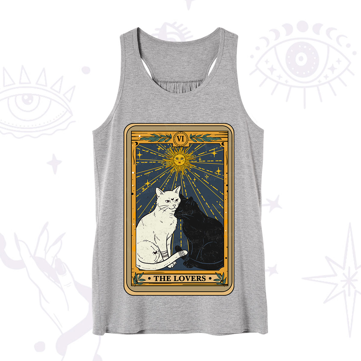 Purplehecate The Lovers Cat Tarot Card Tank