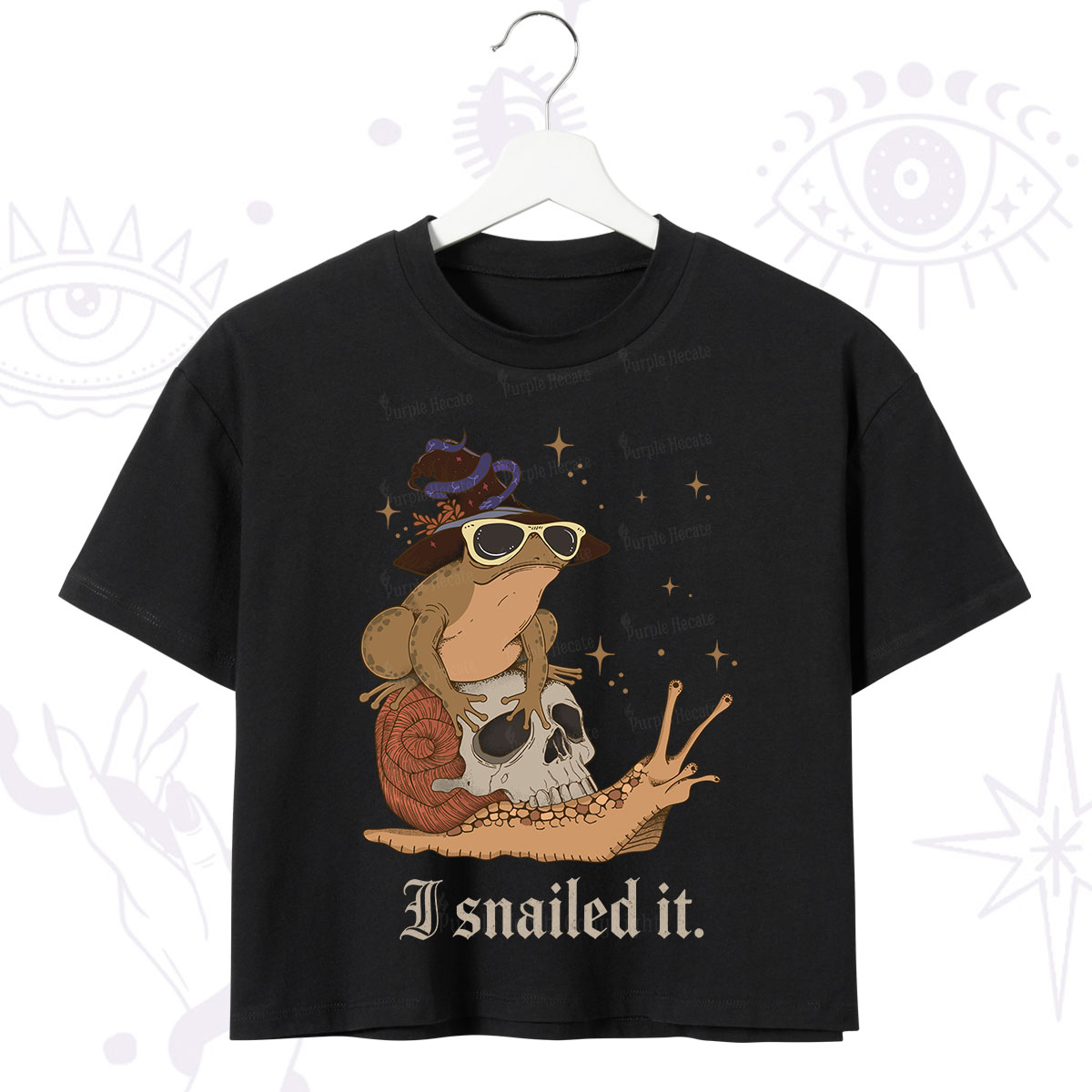 Purplehecate I Snailed It Crop T-Shirt