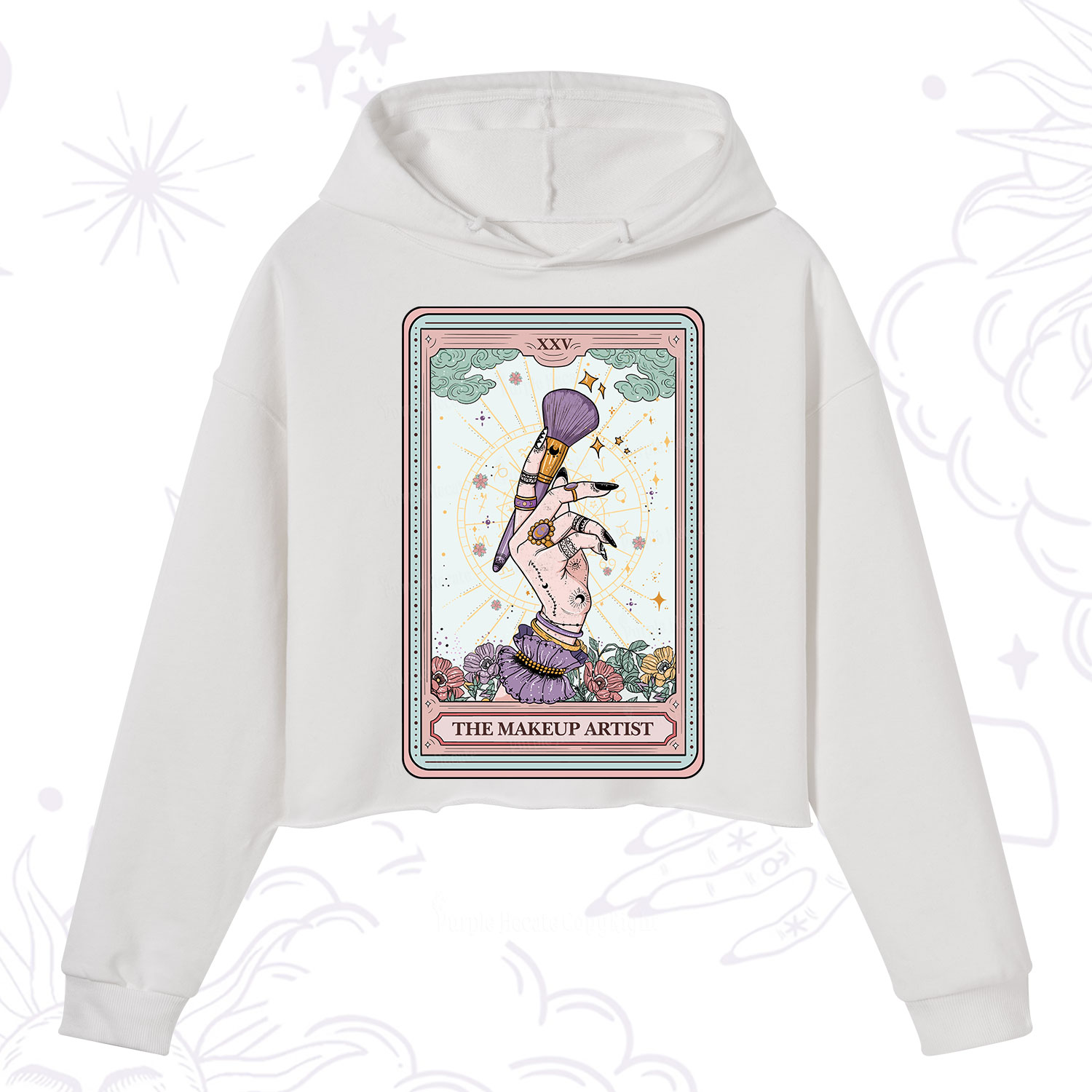 Purplehecate The Makeup Artist Tarot Crop Hoodie