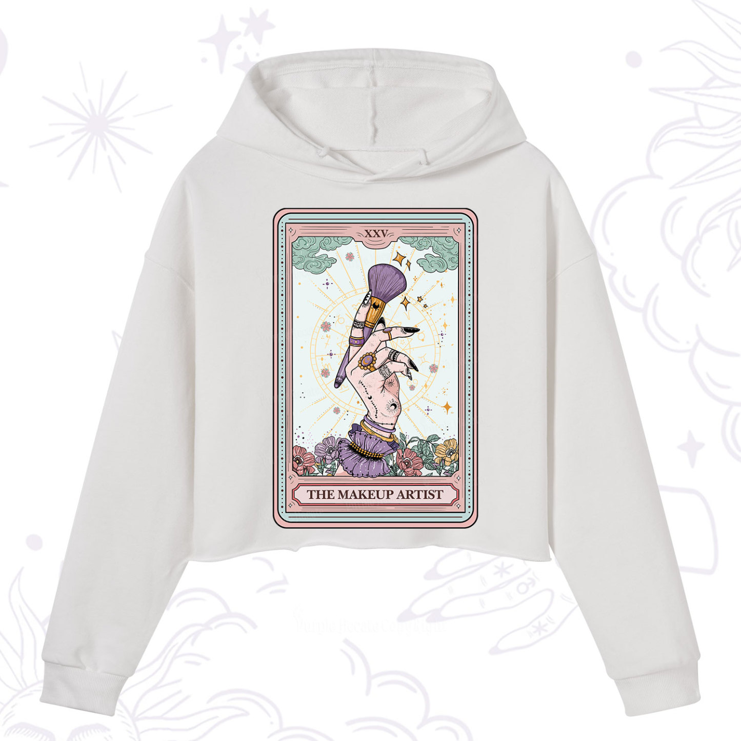 Purplehecate The Makeup Artist Tarot Crop Hoodie