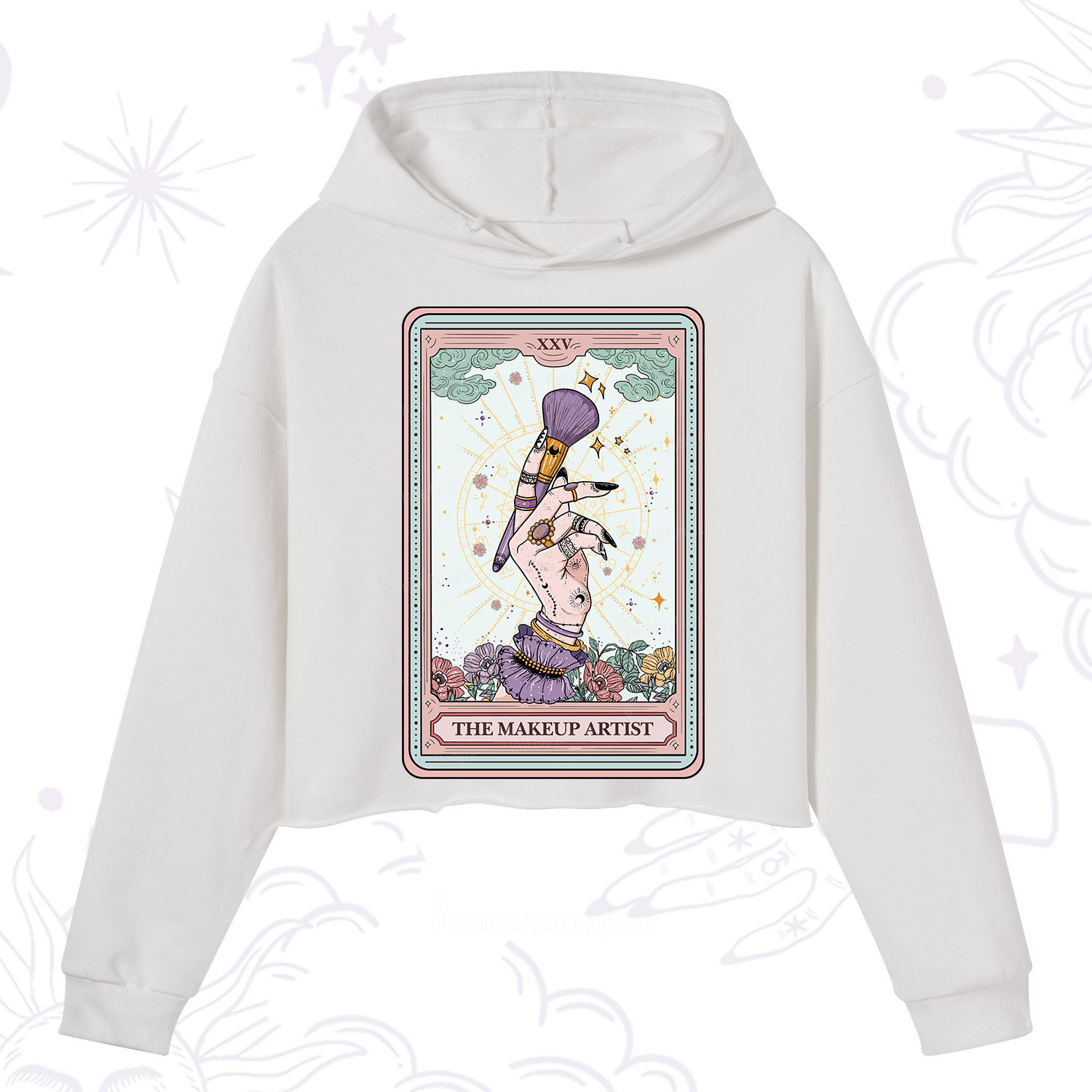 Purplehecate The Makeup Artist Tarot Crop Hoodie