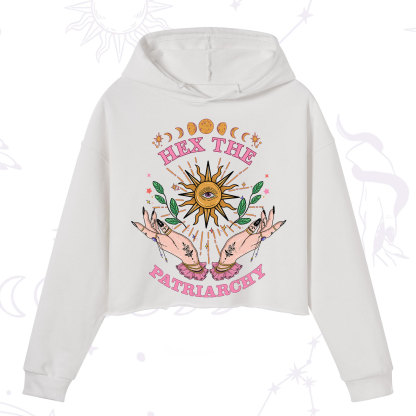 Purplehecate Hex The Patriarchy Witchy Crop Hoodie