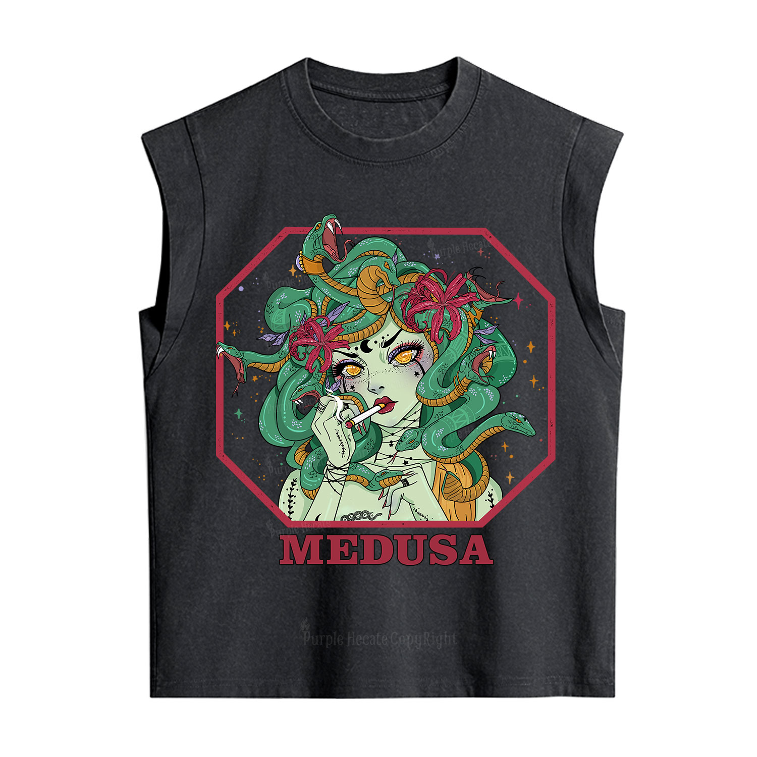 Purplehecate The Greek Goddess Medusa Vintage Washed Tank