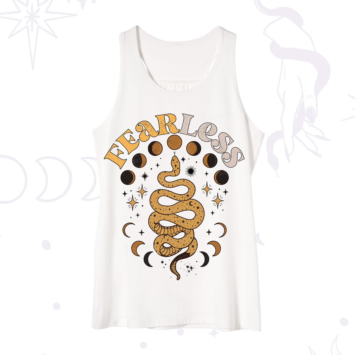Purplehecate Fearless Serpent of the Moon Phases Tank