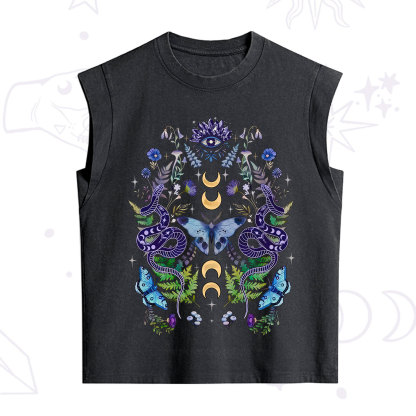 Purplehecate Moon Moth Witchery Vintage Washed Tank