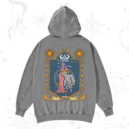 Purplehecate Taurus Zodiac Washed Hoodie