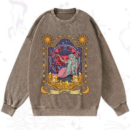 Purplehecate Cancer Zodiac Washed Sweatshirt