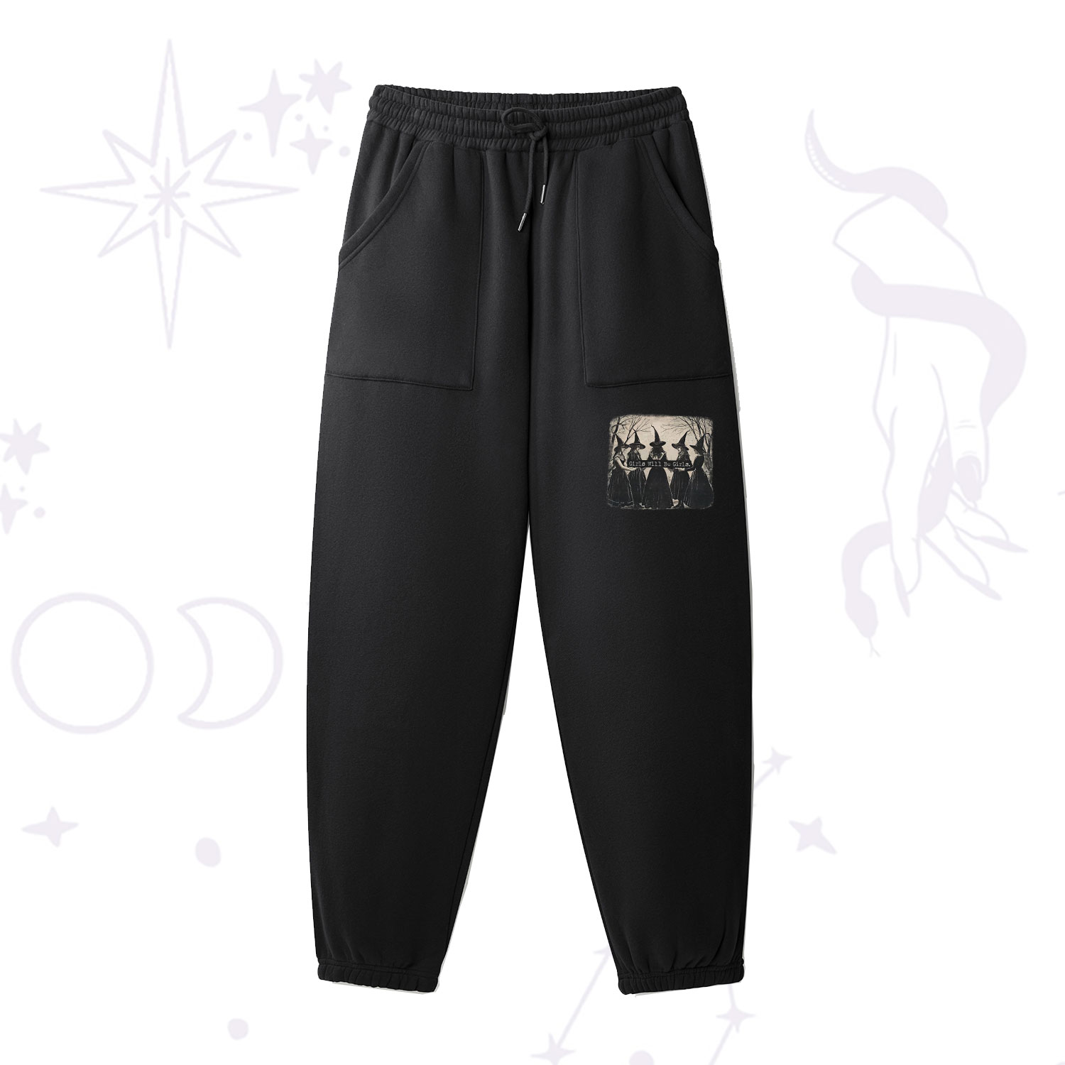 Purplehecate Girls Will Be Girls Witch Fleece Sweatpants