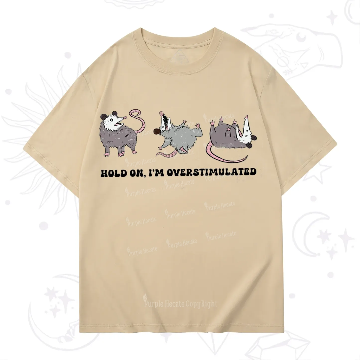 Purplehecate Hold On I'm Overstimulated T-Shirt