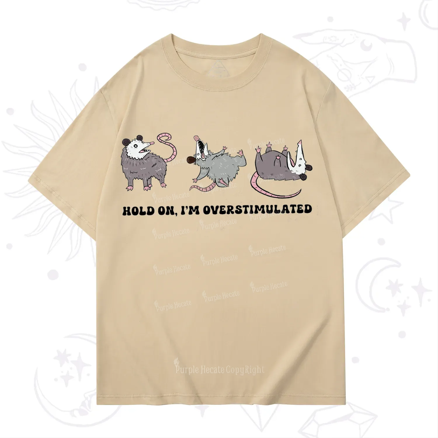 Purplehecate Hold On I'm Overstimulated T-Shirt