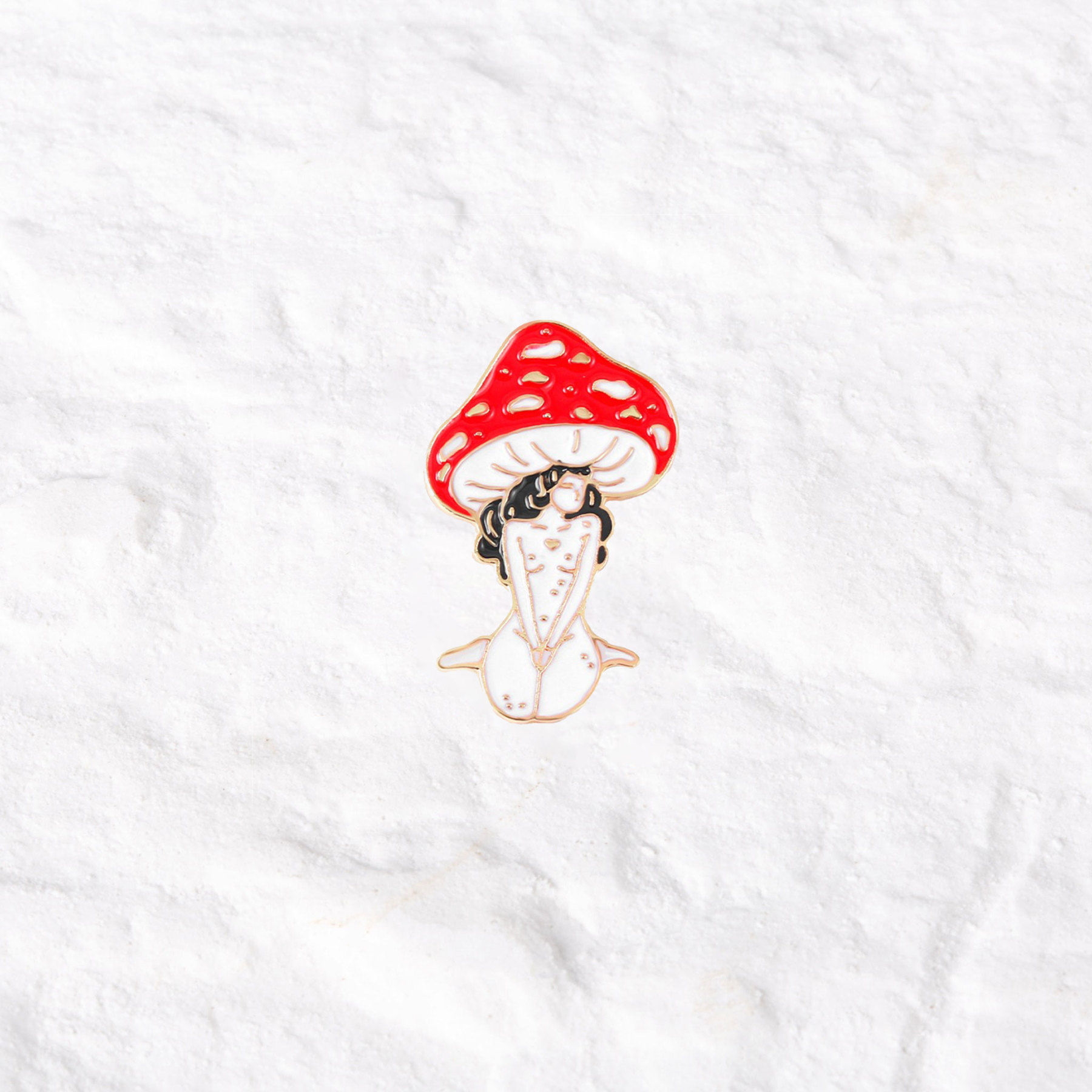 Purplehecate Red Mushroom Girl Pin