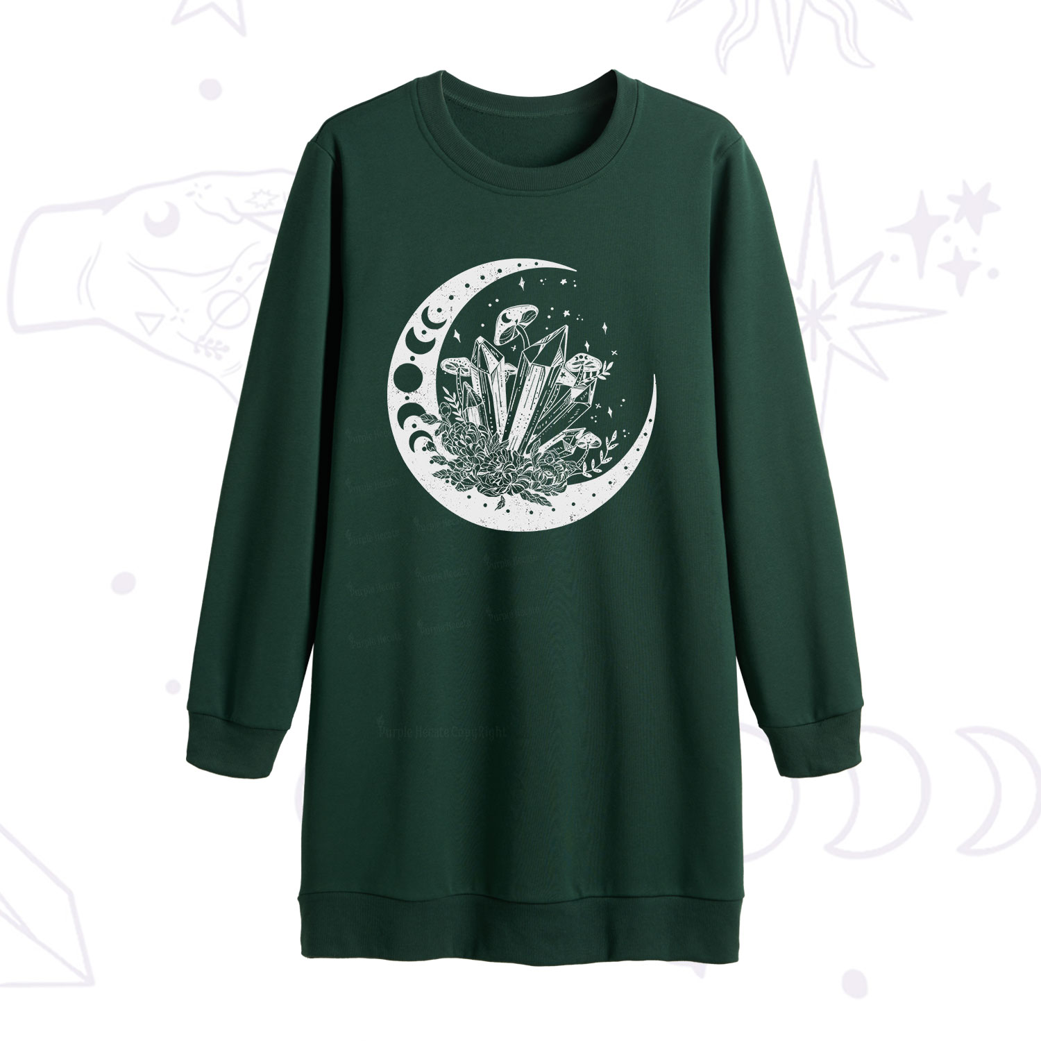 Purplehecate Moonshine and Crystal Sweatshirt Dress