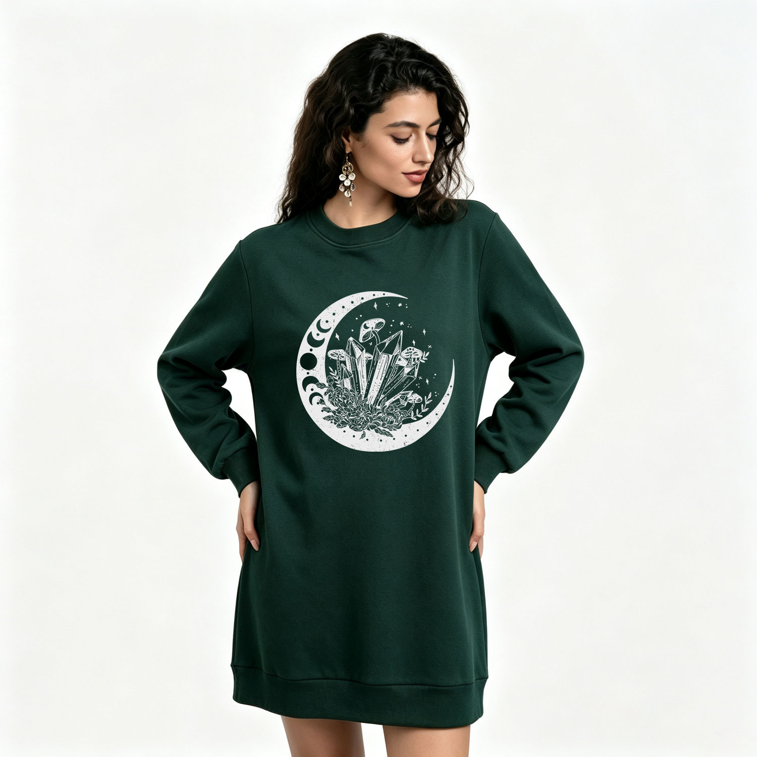 Purplehecate Moonshine and Crystal Sweatshirt Dress