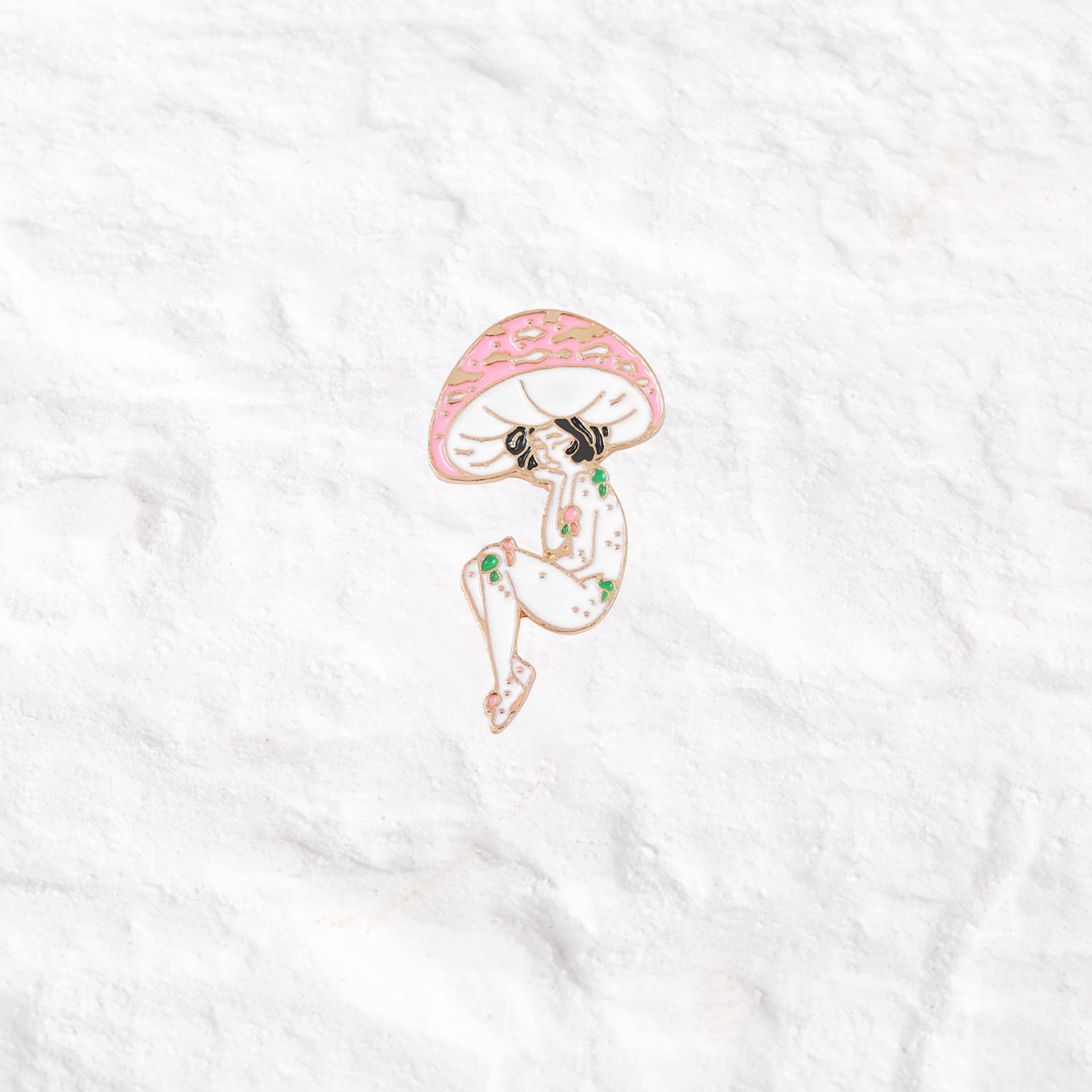 Purplehecate Pink Mushroom Girl Pin