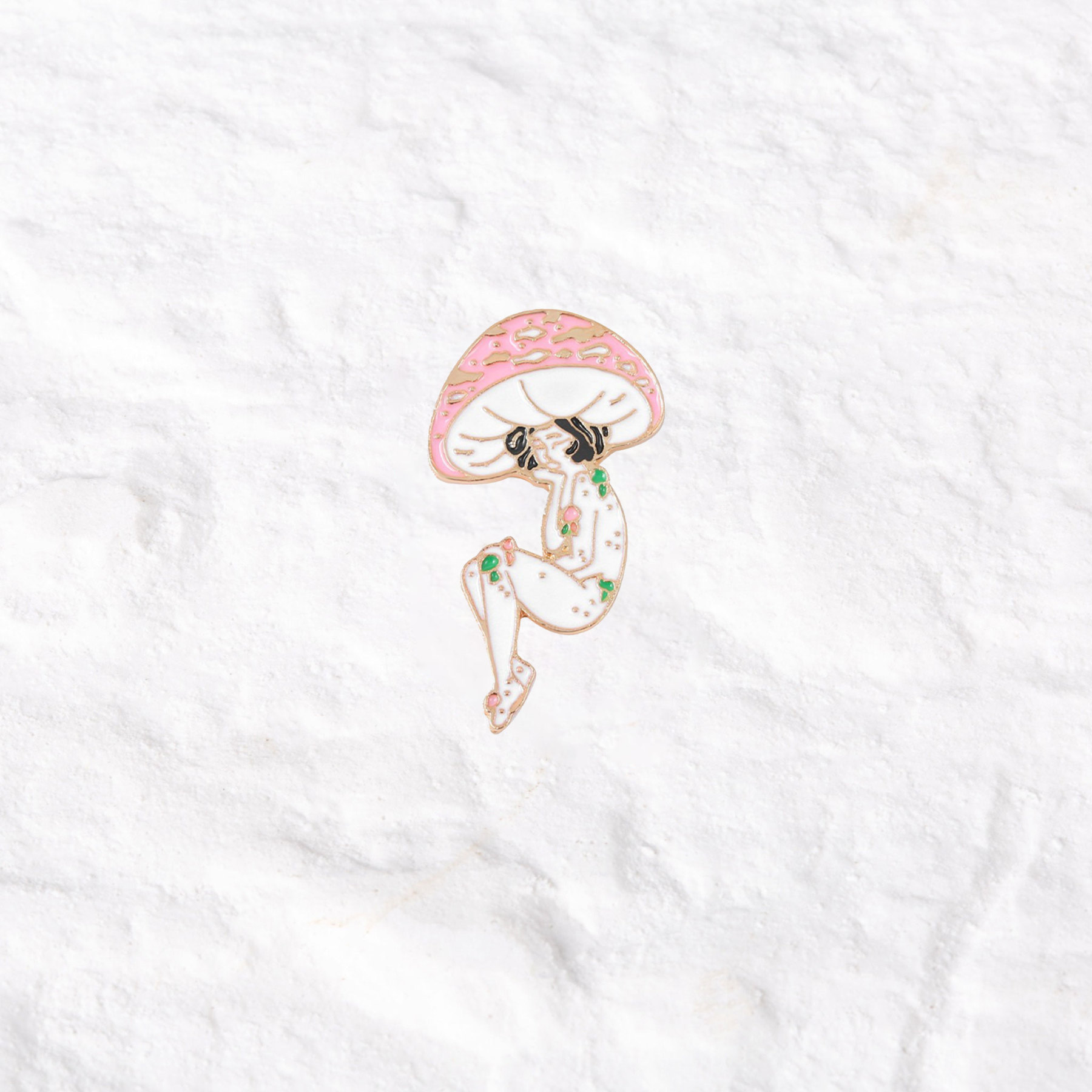 Purplehecate Pink Mushroom Girl Pin