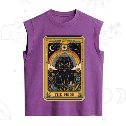 Purplehecate The Pride Black Cat Tarot Vintage Washed Tank