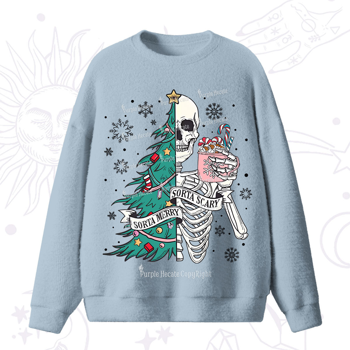 Purplehecate Sorta Merry Sorta Scary Christmas Fuzzy Ugly Sweater