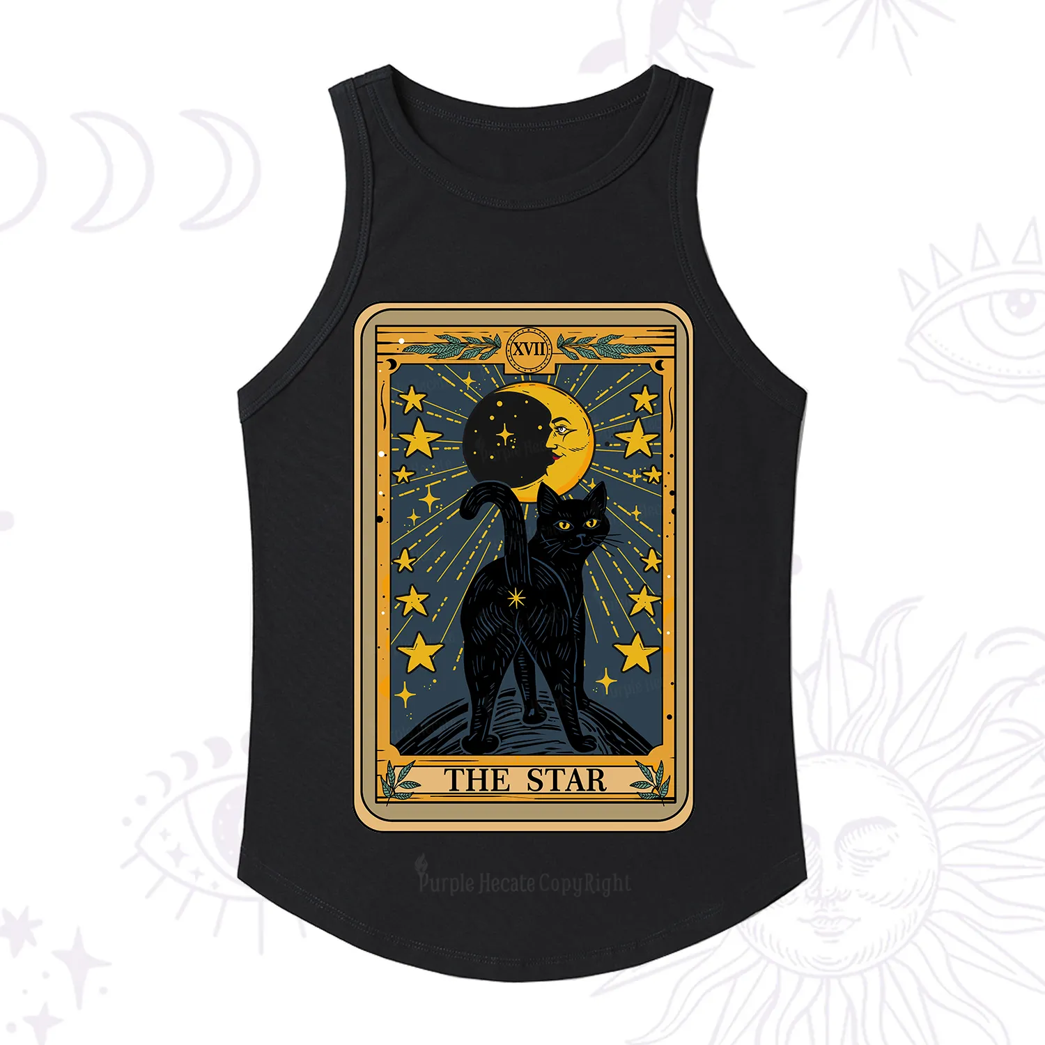 Purplehecate The Star Tarot Cat Racerback Tank Top