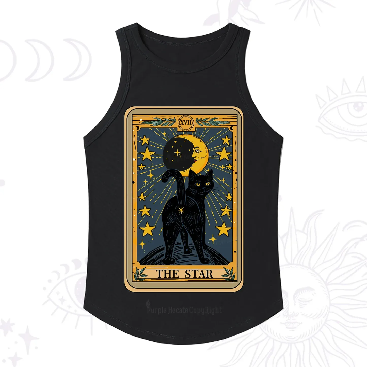 Purplehecate The Star Tarot Cat Racerback Tank Top