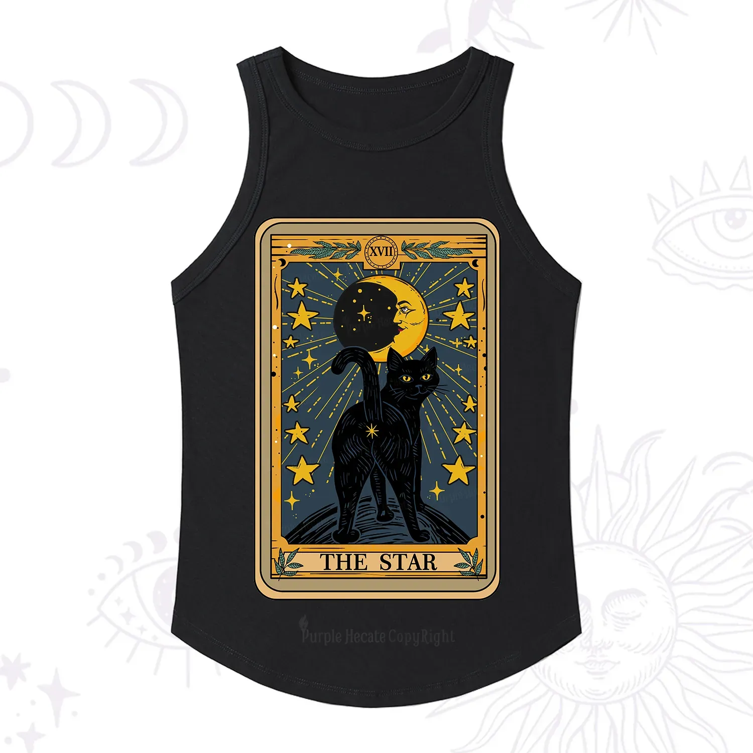 Purplehecate The Star Tarot Cat Racerback Tank Top