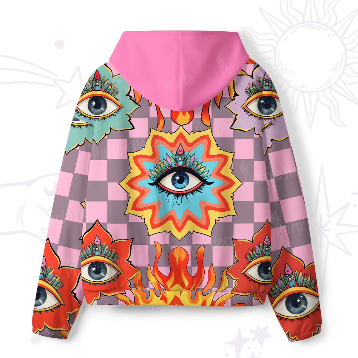 Purplehecate Awakening Flame All-Over Print Hoodie