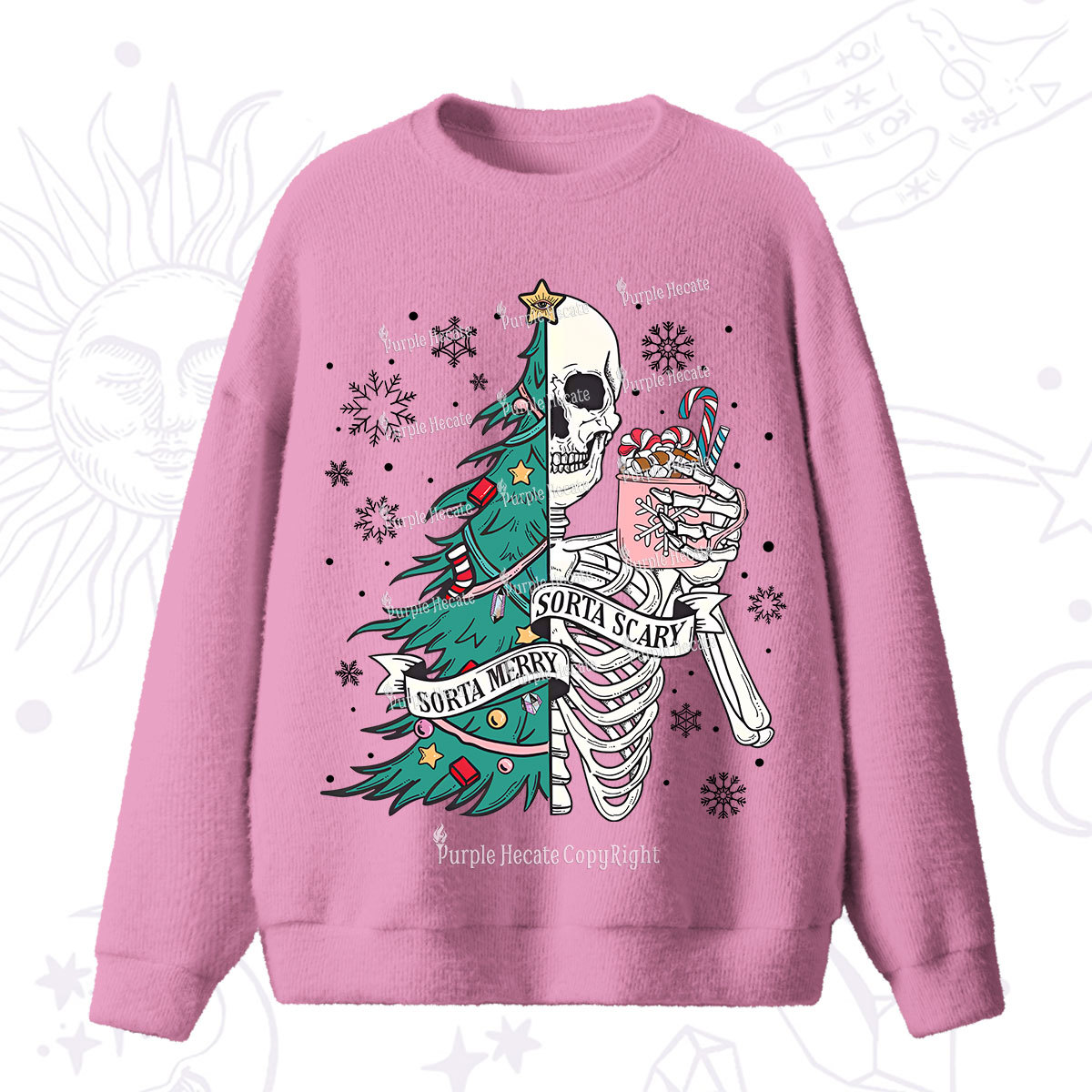 Purplehecate Sorta Merry Sorta Scary Christmas Fuzzy Ugly Sweater