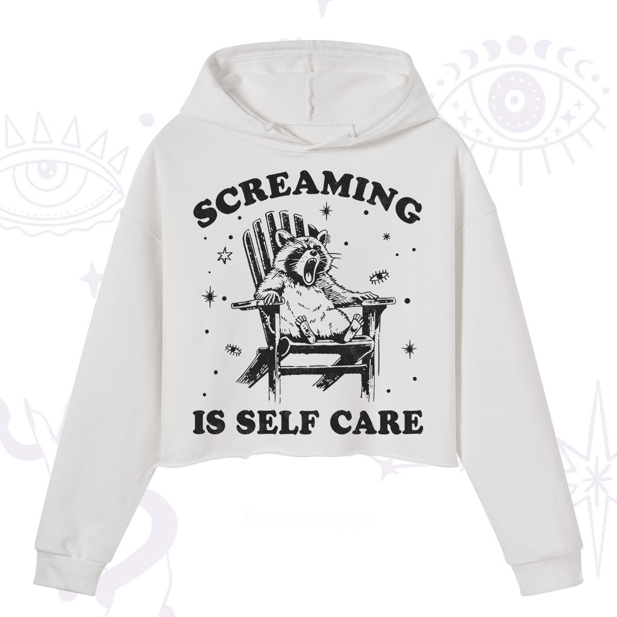 Purplehecate Screaming is Self Care Crop Hoodie