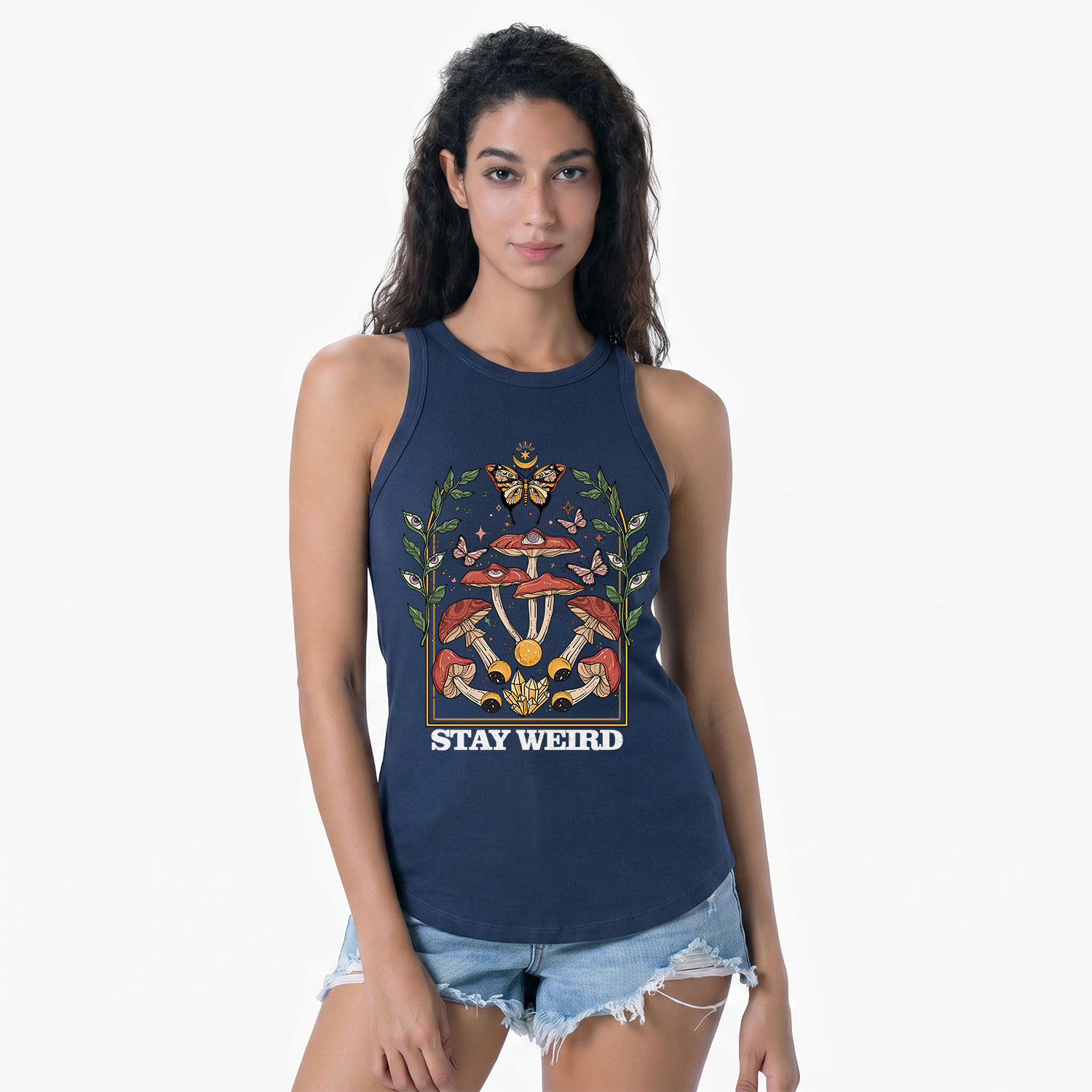 Purplehecate Stay Weird Racerback Tank Top