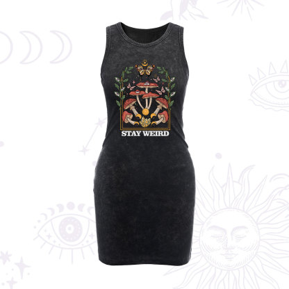 Purplehecate Stay Weird Vintage Bodycon Tank Dress