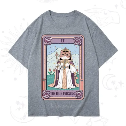 Purplehecate The High Priestess Cat Tarot T-Shirt